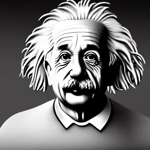 Image similar to albert einstein, highly detailed, extremely high quality, hd, 4 k, 8 k, 3 d rendered in octane, blender, realistic, detailed lighting, detailed shadows, sharp, no blur, edited, corrected, trending on artstation, digital art