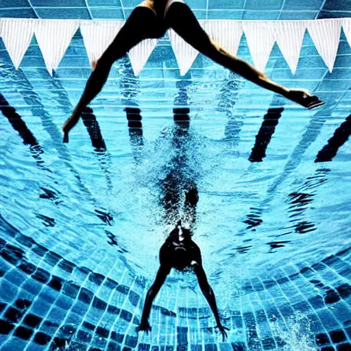 Prompt: hyperealistic of a perfect dive, swimming