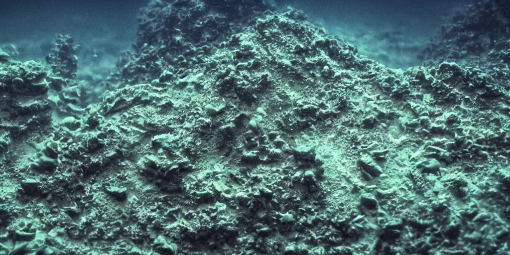 Image similar to underwater city of human descendants, macro lens, challenger's depth, hd, dagon