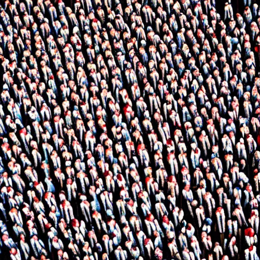 Prompt: hyperrealistic photography of highly detailed where's wally? by martin handford wiew from above