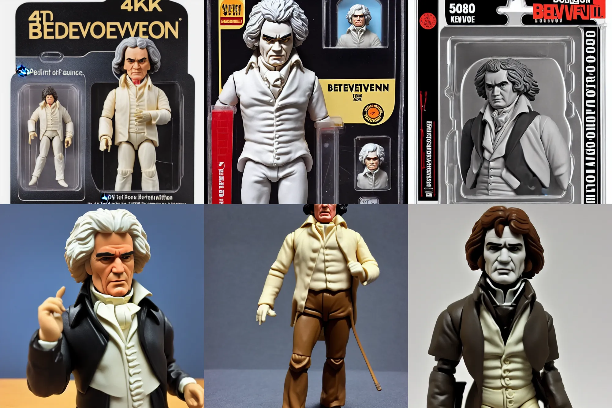 Prompt: Beethoven as a 1980's Kenner style action figure, 5 points of articulation, full body, 4k, highly detailed