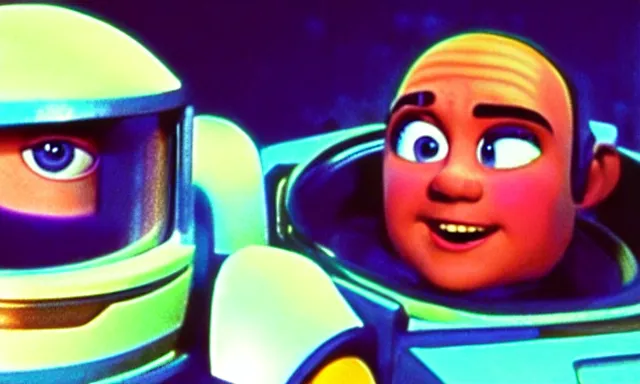 Image similar to full - color cinematic movie still from a 1 9 6 8 science - fiction film by stanley kubrickstarring buzz lightyear in a space - station. detailed facial - features ; epic ; artistic ; oscar - winning.