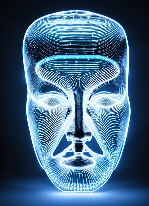 Image similar to ( beautiful queen chess piece ( top is bioluminescence ) ( bottom is parametric ) ), reflection of led lights, algorithmic, intricate detail, futuristic, very detailed, highly detailed background, sharpfocus, photorealism, soft diffuse autumn lights, some sun light ray, dark room wall, canon 5 d 5 0 mm lens