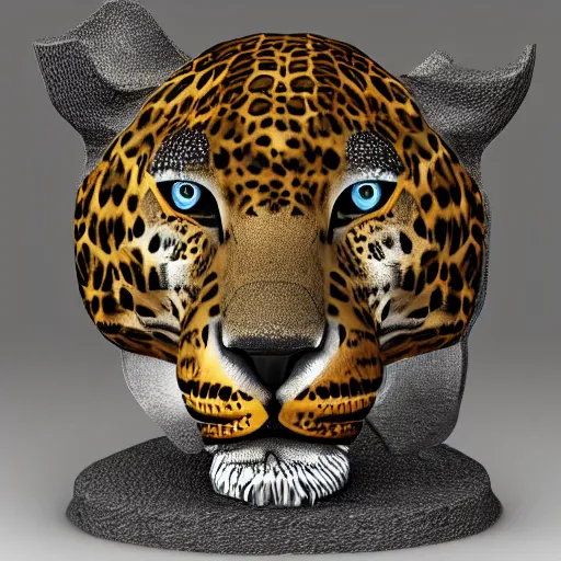 Prompt: Leopard 3d sculpture