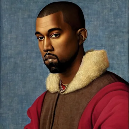 Image similar to A Renaissance portrait painting of Kanye West