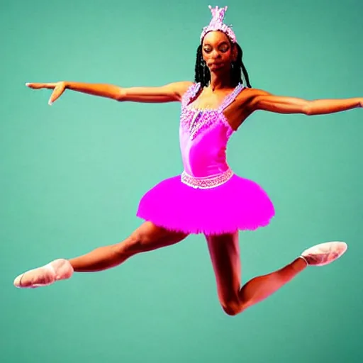 Prompt: snoopdogg ballet dancer, precious, pink, pretty, realistic, on stage