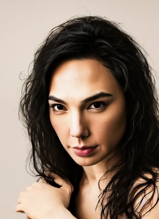 Image similar to portrait of asian gal gadot, by charlotte grimm, natural light, detailed face, beautiful features, symmetrical, canon eos c 3 0 0, ƒ 1. 8, 3 5 mm, 8 k, medium - format print, half body shot