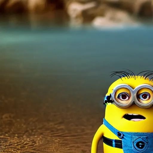 a photo of a minion from despicable me swimming in a | Stable Diffusion