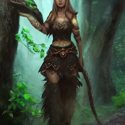 Image similar to a female druid character, concept art, high resolution and detail, photorealistic, cinematic, amazing, inspiring, attractive