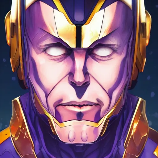Prompt: anime portrait of elon musk as thanos as an anime antagonist by Stanley Artgerm Lau, WLOP, Rossdraws, James Jean, Andrei Riabovitchev, Marc Simonetti, and Sakimichan, trending on artstation