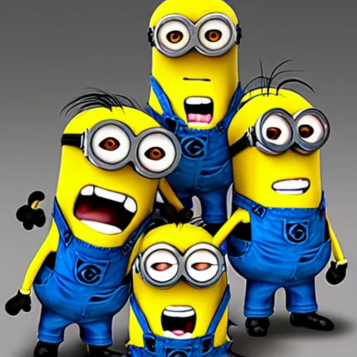 Image similar to Minions in JoJo's bizarre adventure anime style