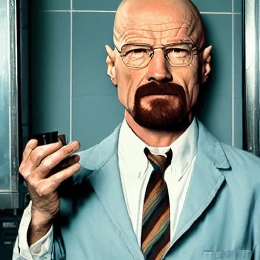 Image similar to walter white as a soy boy