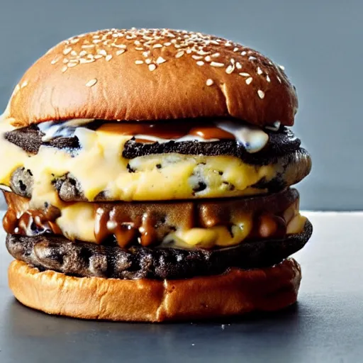 Image similar to chocolate chip cheese burger