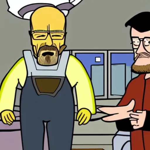 Prompt: Walter White being interviewed by Space Ghost on Space Ghost Coast to Coast