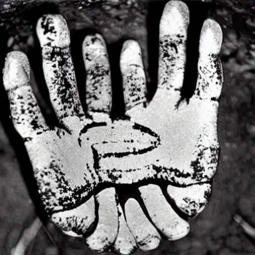 Image similar to cave hand prints old photo