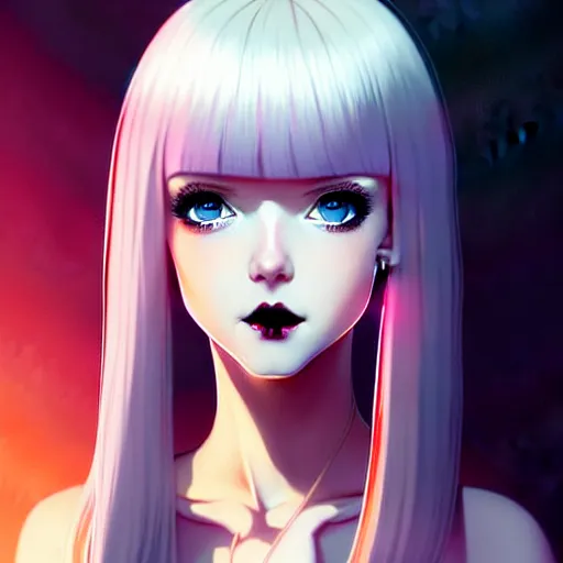 Image similar to a beautiful slim shy blonde goth girl ignores you, art by ilya kuvshinov and lois van baarle and ross tran and range murata and artgerm and andy warhol, norman rockwell, digital art, highly detailed, profile picture, intricate, sharp focus, mystical trending on artstation hq, deviantart, pinterest, unreal engine 5, 4 k uhd image