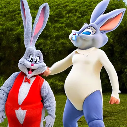 Image similar to big chungus bugs bunny in real life