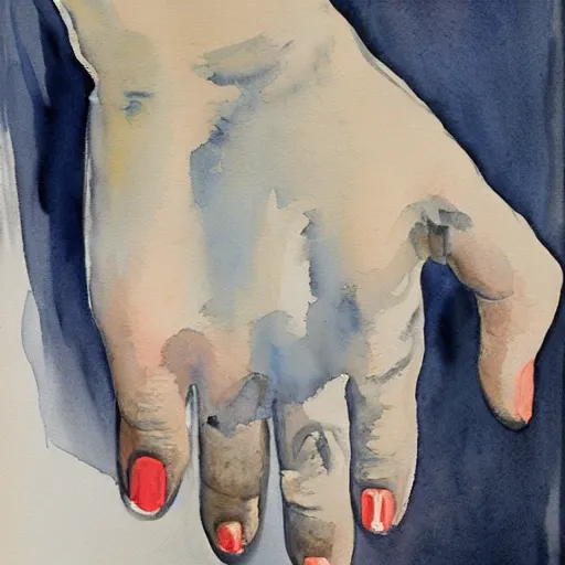 Image similar to watercolor hand by marlene dumas