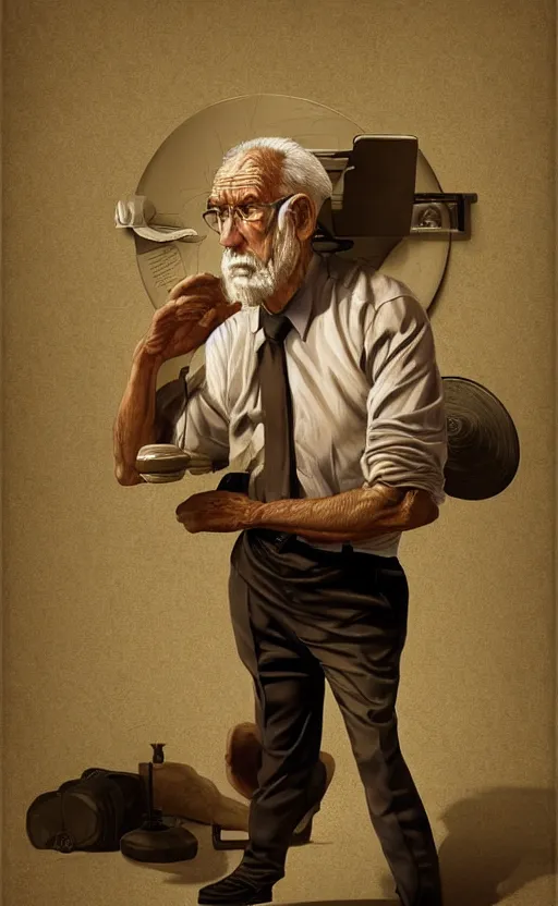 Prompt: old man doing hard work do what we can then leave it to god non - fiction elegant highly detailed digital painting 8 k uhd highly consistent object intricate sharp focus illustration highly anatomy form with remove unused object rendering by octane, art by robin eley, paul lung, samuel silva