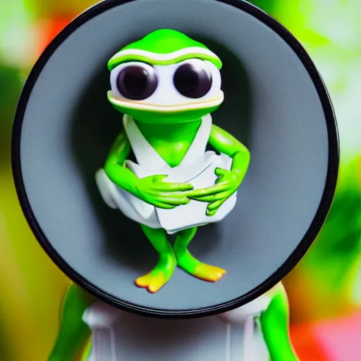Image similar to rare pepe Funko Pop, expensive high end professional pepe photography