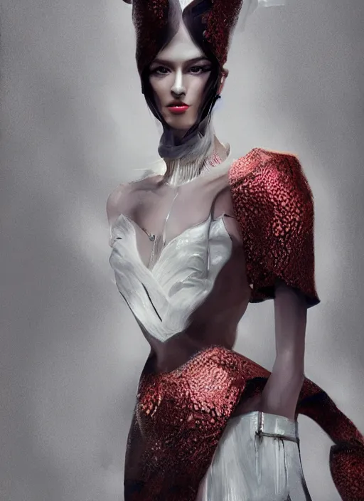 Image similar to 3d fashion portrait with fire, female, future, torch, flame, harper's bazaar, vogue, fashion magazine, intricate, concept art, close up, ornate, luxury, elite, elegant, trending on artstation, by ruan jia, by Kenneth Willardt, by ross tran, by WLOP, by Andrei Riabovitchev,