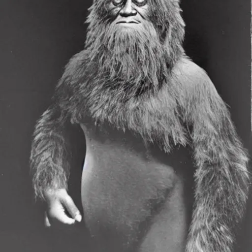 Prompt: photo of big foot as a real man