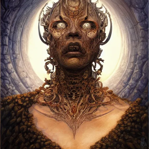 Image similar to low angle shot of a beautiful creature by Clive Barker , intricate, elegant, highly detailed, centered, digital painting, artstation, concept art, smooth, sharp focus, illustration, artgerm, Tomasz Alen Kopera, Peter Mohrbacher donato giancola, Joseph Christian Leyendecker, WLOP, Boris Vallejo.