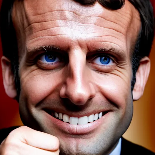 Image similar to closeup portrait of emmanuel macron dressed as napoleon crying thumbs up, natural light, sharp, detailed face, magazine, press, photo, steve mccurry, david lazar, canon, nikon, focus