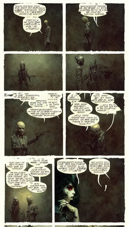 Image similar to the most interesting 6 panel comic by chiara bautista, beksinski and norman rockwell and greg rutkowski weta studio and tom bagshaw and james gurney and lucasfilm