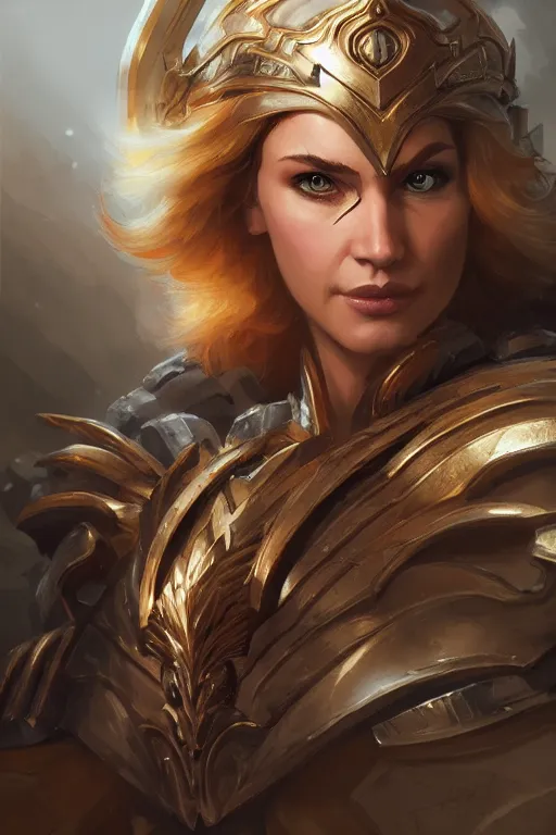 Image similar to amazon valkyrie athena, d & d, fantasy, portrait, highly detailed, headshot, digital painting, trending on artstation, concept art, sharp focus, illustration, art by artgerm and greg rutkowski and magali villeneuve