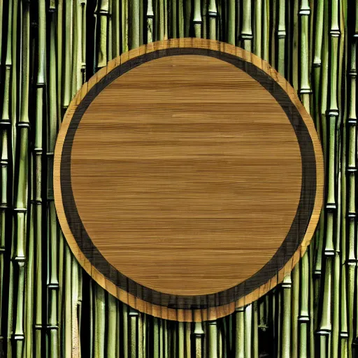 Prompt: a circle of bamboo, small details, logo