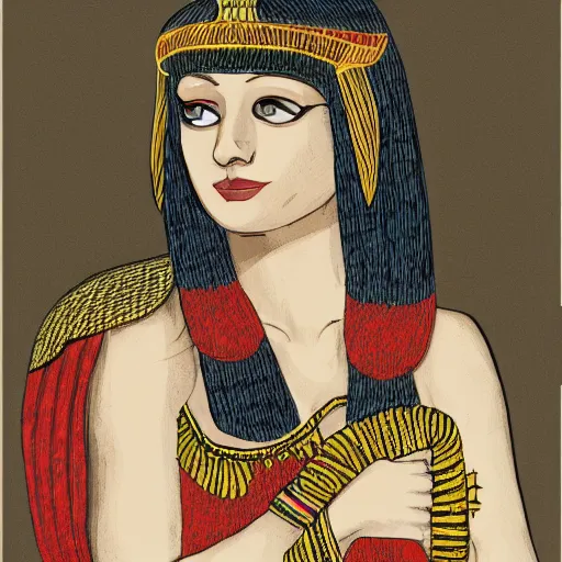 Image similar to cleopatra as a dinosaur