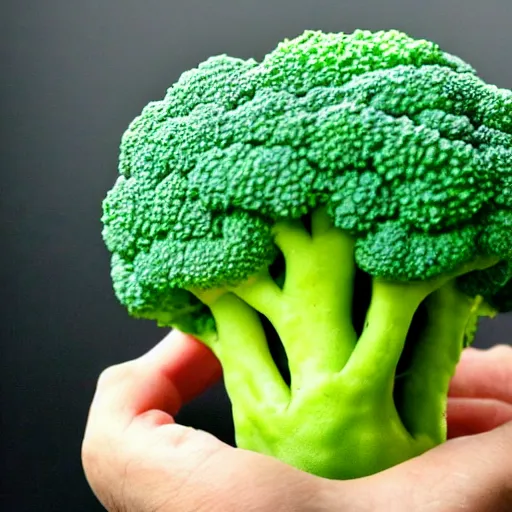 Image similar to a claymation broccoli complaining about the weather