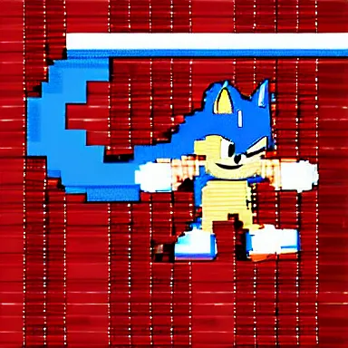 Image similar to sonic fighting with ryu un street fighter video game. pixel art, trending on artstation