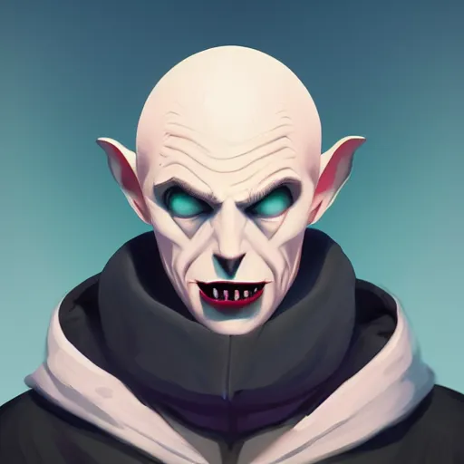 Image similar to portrait of hip hop nosferatu, led lights, mattepainting concept blizzard pixar maya engine on stylized background splash comics global illumination lighting artstation lois van baarle, ilya kuvshinov, rossdraws