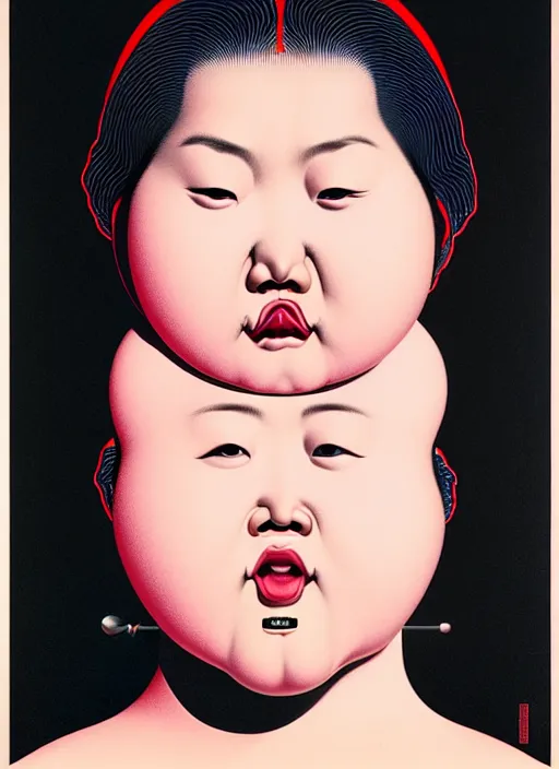 Image similar to portrait cute fat woman by shusei nagaoka kaws, david rudnick, takato yamamoto, airbrush on canvas pastell colors cell shaded 8 k