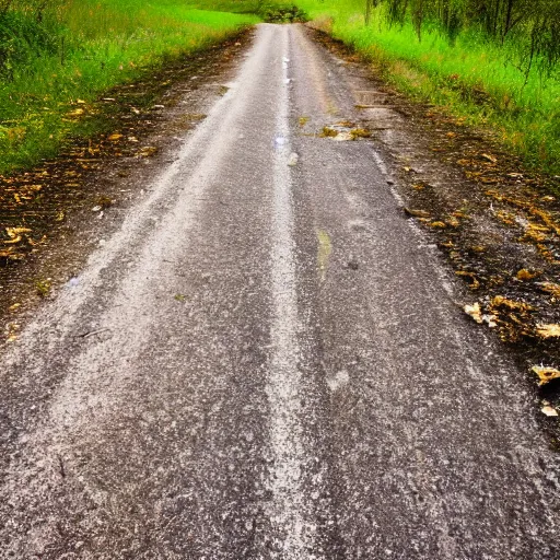 Image similar to topdown fotage of an old abandoned road