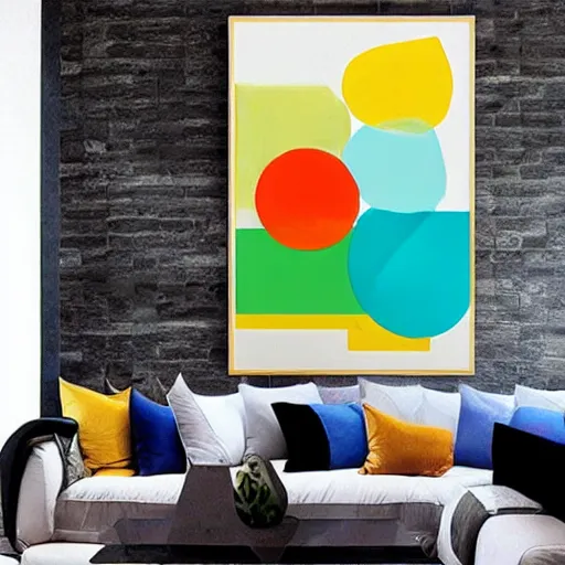 Prompt: award-winning large colorful abstract geometric shapes art painting