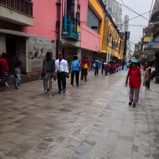 Prompt: Lima, Peru sidewalks