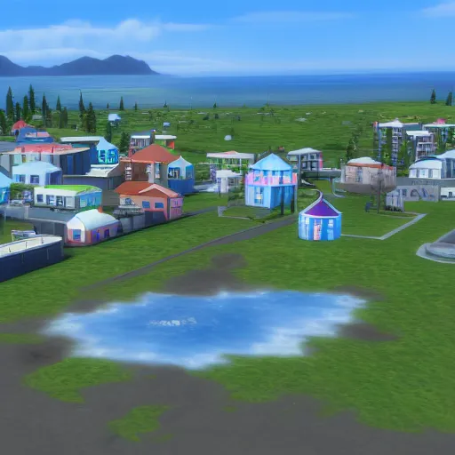 Prompt: iceland reykjavik in sims 4 2 0 0 0 game screenshot