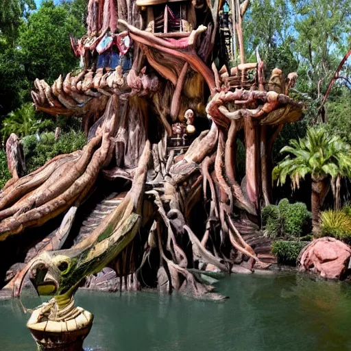 Image similar to splash mountain fused with haunted mansion