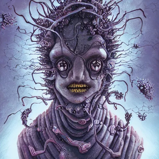 Prompt: Harnessing the Hive Mind, an ominous fantasy by Alex Pardee and Seb McKinnon and Brando Chiesa, DMT, LSD, vivid color, cgsociety 4k