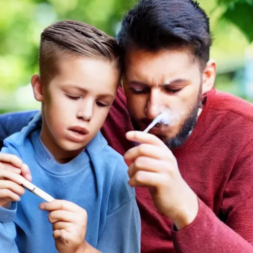 Image similar to Father and son smoking cannabis