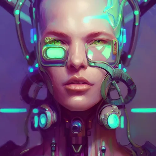 Image similar to a portrait of a beautiful cybernetic hippie, cyberpunk concept art by pete mohrbacher and wlop and artgerm and josan gonzales, digital art, highly detailed, intricate, sci-fi, sharp focus, Trending on Artstation HQ, deviantart, unreal engine 5, 4K UHD image