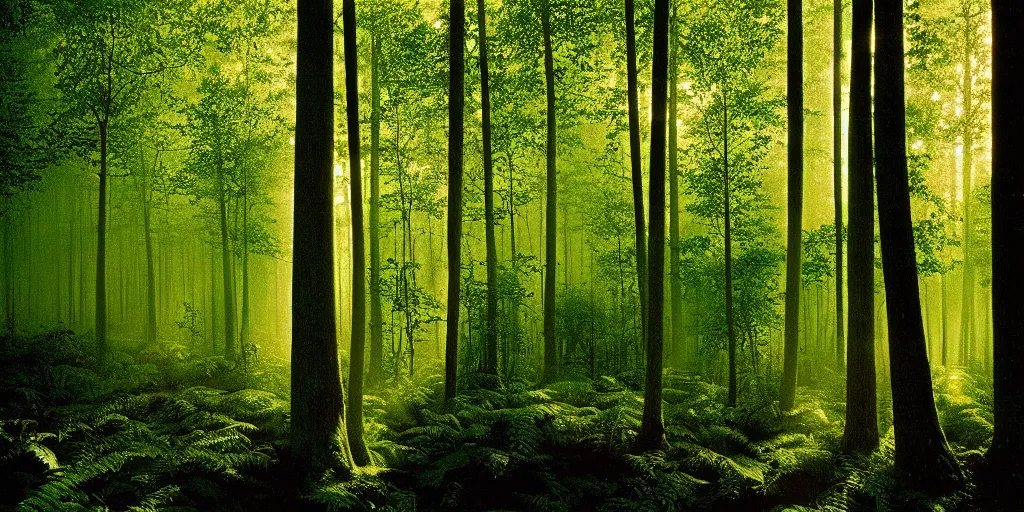 Prompt: lush forest, against light, glare, bright details, contrasting, daylight, highly detailed, by dieter rams 1 9 9 0, national geographic magazine, reportage photo, natural colors