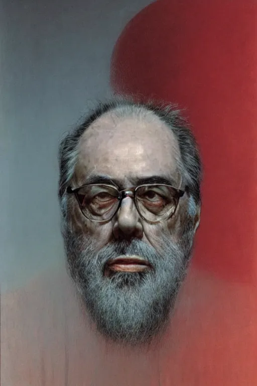 Prompt: portrait of Francis Ford Coppola by Zdzislaw Beksinski