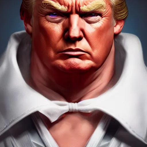 Prompt: donald trump as a street fighter character, cg animation, capcom, realistic, character select portrait, by artgerm, greg rutkowski, alphonse mucha, 3 d