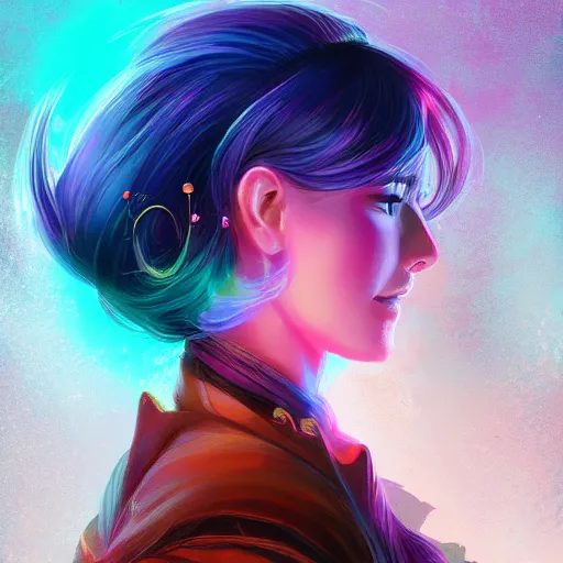 Image similar to pretty girl portrait profile picture, dramatic lighting, digital painting, arcane magic digital painting bioluminance, by rossdraws