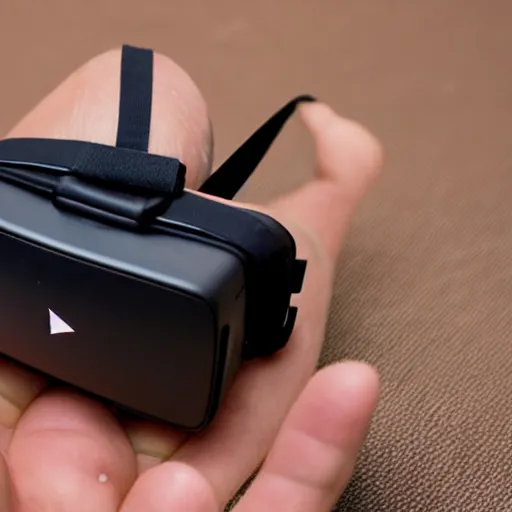 Image similar to a mini virtual reality heaset in the palm of a hand