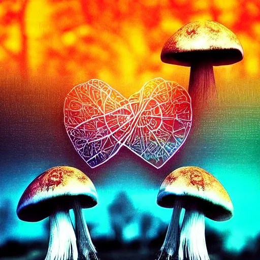 Image similar to double exposure of dally life, symbols of live, explosion, love is the most relevant theme, love is infinity, love is begin of all, 8 k resolution, artistic mode, artistic, trending on instagram, long exposure, love art, serious, fantasy and dreams vibes, mushrooms style and macro style